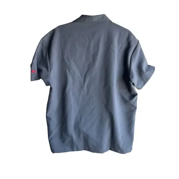 Vintage Steady Last Call Men's Shirt M Short Sleeve Gray Button Pinup Girls - Picture 10 of 12